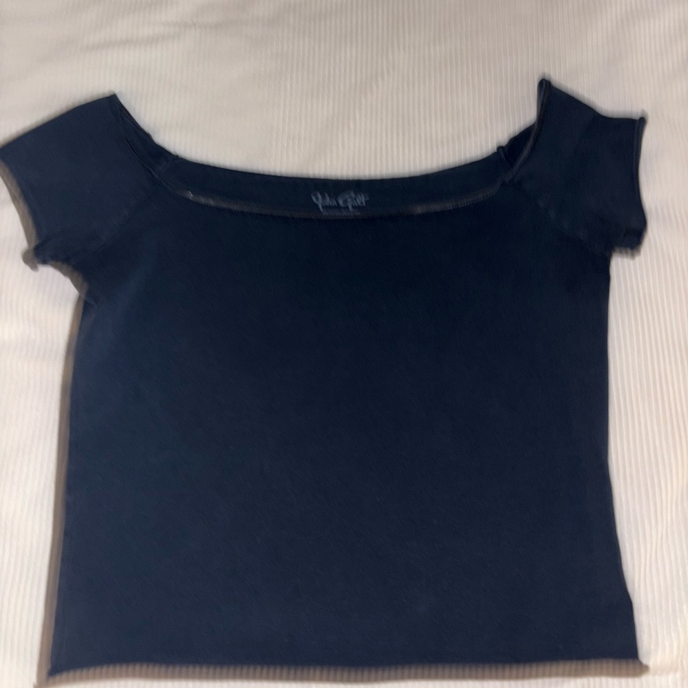Brandy Melville of the shoulder navy top